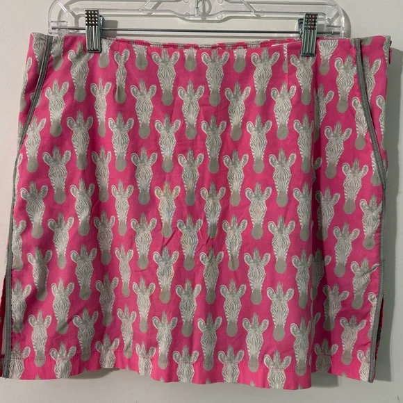 Golftini pink gray animal print zebra mini skirt skort shorts athletic size 10 - Picture 2 of 7